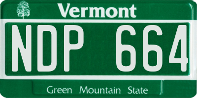 VT license plate NDP664