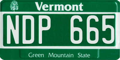 VT license plate NDP665