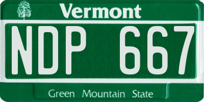 VT license plate NDP667