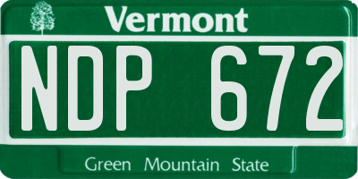 VT license plate NDP672