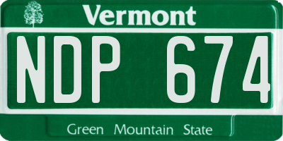 VT license plate NDP674