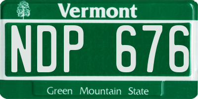 VT license plate NDP676