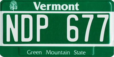 VT license plate NDP677