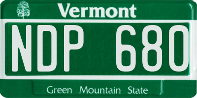 VT license plate NDP680