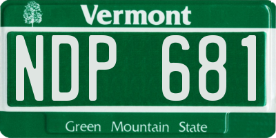 VT license plate NDP681