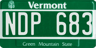 VT license plate NDP683