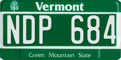 VT license plate NDP684