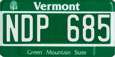 VT license plate NDP685