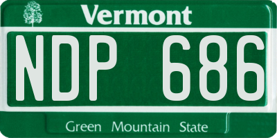 VT license plate NDP686