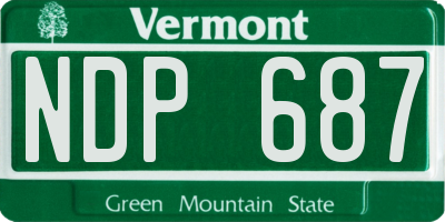 VT license plate NDP687
