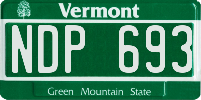 VT license plate NDP693