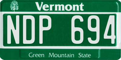 VT license plate NDP694