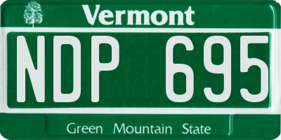 VT license plate NDP695