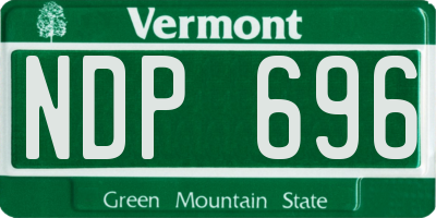 VT license plate NDP696