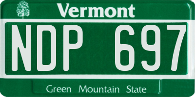 VT license plate NDP697