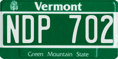 VT license plate NDP702