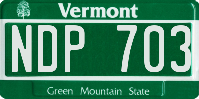 VT license plate NDP703