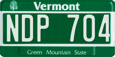 VT license plate NDP704