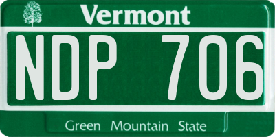 VT license plate NDP706