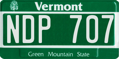 VT license plate NDP707