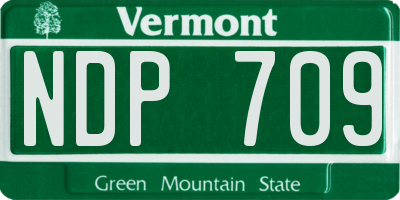 VT license plate NDP709