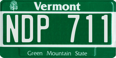 VT license plate NDP711