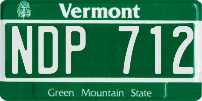 VT license plate NDP712