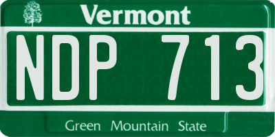 VT license plate NDP713