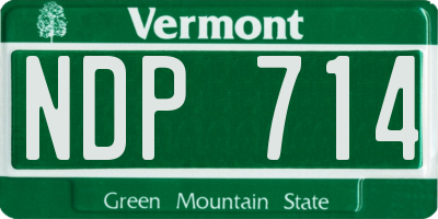 VT license plate NDP714