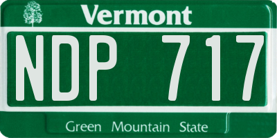 VT license plate NDP717