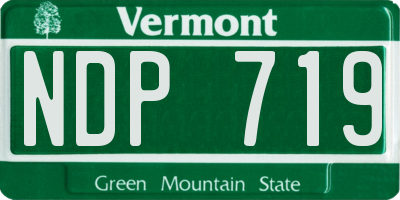 VT license plate NDP719