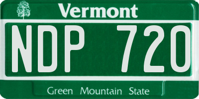 VT license plate NDP720