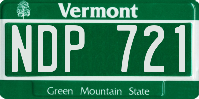 VT license plate NDP721