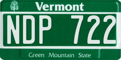 VT license plate NDP722