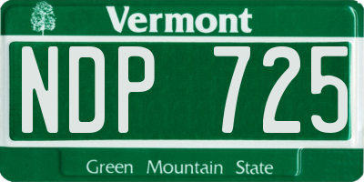VT license plate NDP725