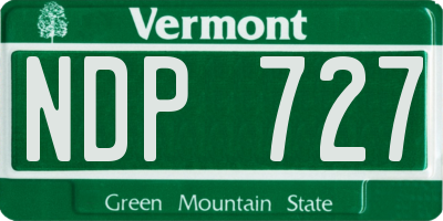 VT license plate NDP727