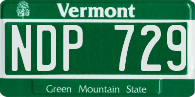 VT license plate NDP729
