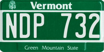 VT license plate NDP732