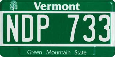 VT license plate NDP733