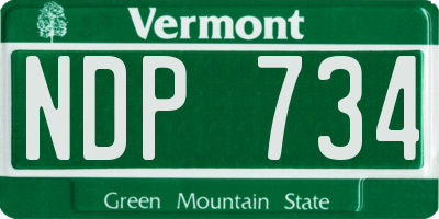 VT license plate NDP734
