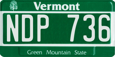 VT license plate NDP736