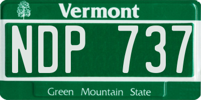 VT license plate NDP737