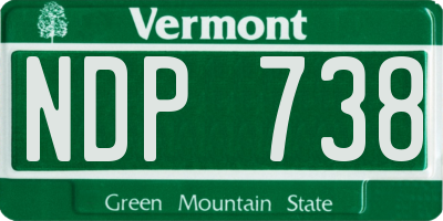 VT license plate NDP738