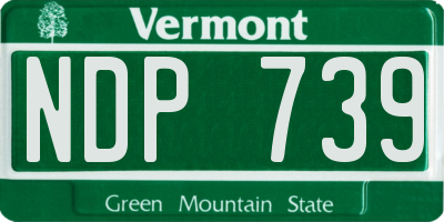 VT license plate NDP739