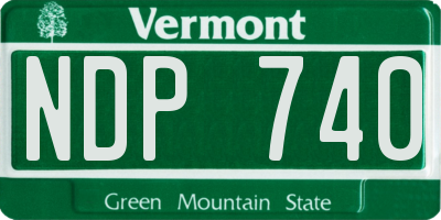 VT license plate NDP740