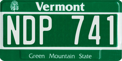 VT license plate NDP741