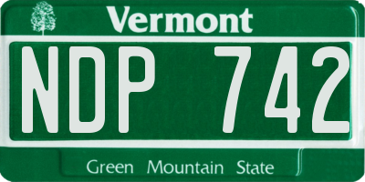 VT license plate NDP742