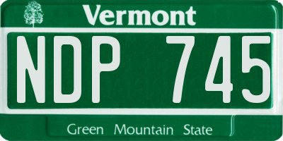 VT license plate NDP745