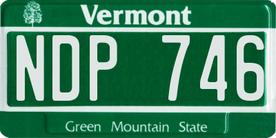VT license plate NDP746