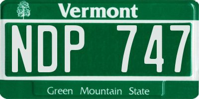 VT license plate NDP747